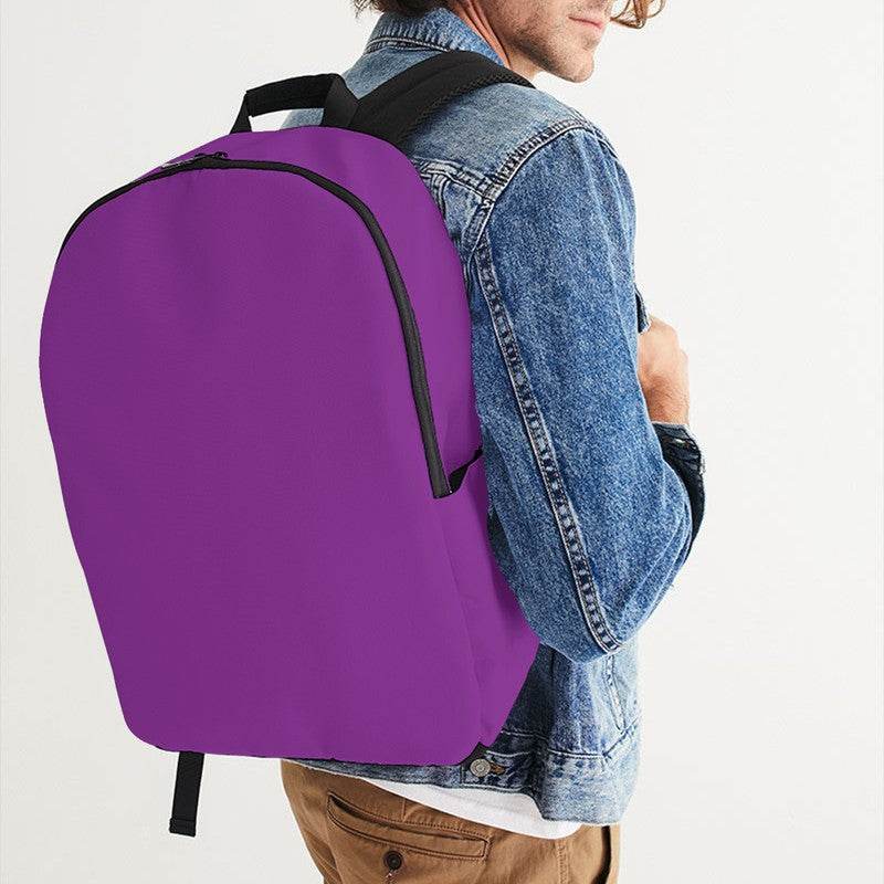 Bright Purple Waterproof Backpack (MPU1-BR-ME) - Man CloseUp