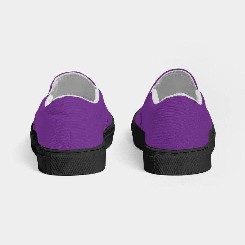 Bright Purple Women's Slip-On Canvas Sneakers (MPU2-BR-ME) - Back