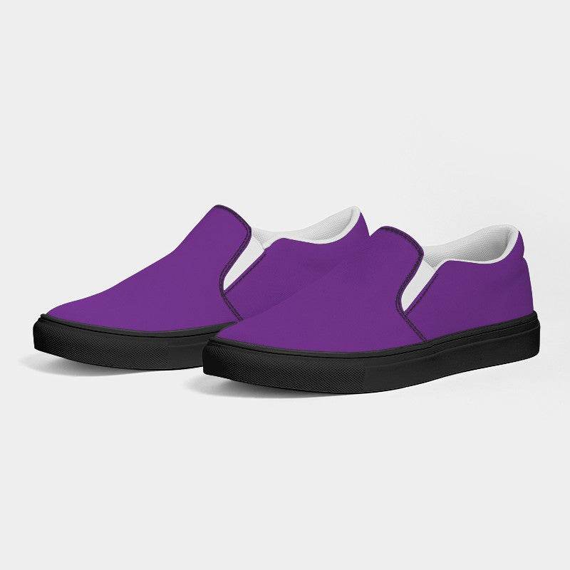 Bright Purple Women's Slip-On Canvas Sneakers (MPU2-BR-ME) - Side 3