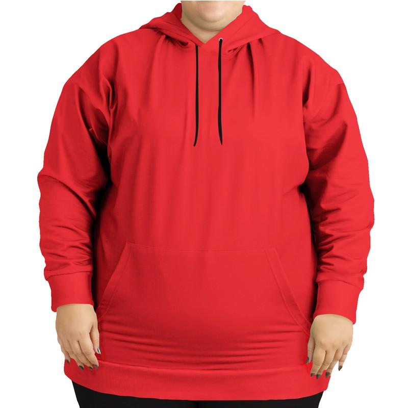 Bright Red Hoodie (C0M100Y100K0) - Woman Front PLUS