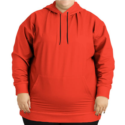 Bright Red Hoodie PLUS (R-BR-ME) - Woman Front PLUS