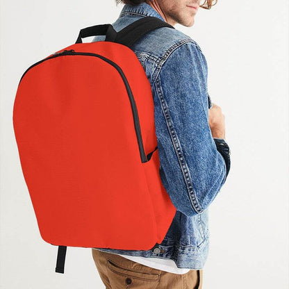 Bright Red Waterproof Backpack (R-BR-ME) - Man CloseUp