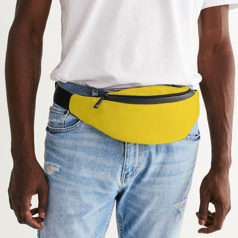 Bright Yellow Belt Bag (LY3-BR-ME) - Man Front CloseUp