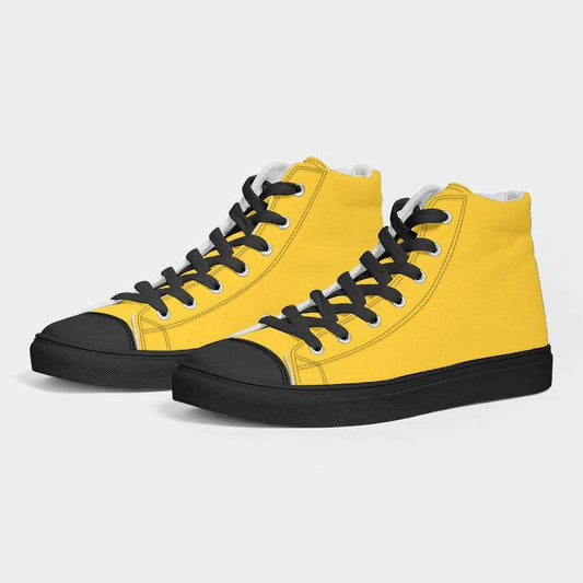 Bright Yellow Men's High-Top Canvas Sneakers (LY3-BR-ME) - Side 3
