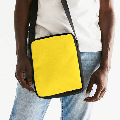 Bright Yellow Messenger Pouch (LY3-BR-ME) - Man Front CloseUp