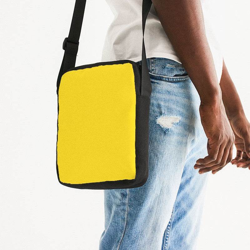 Bright Yellow Messenger Pouch (LY3-BR-ME) - Man Side CloseUp