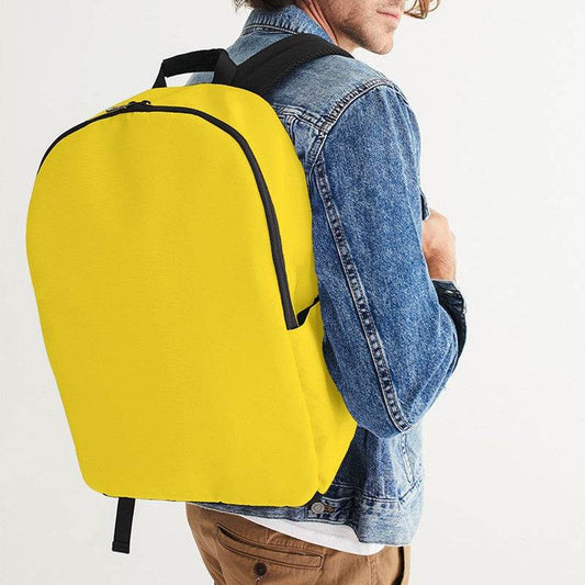 Bright Yellow Waterproof Backpack (LY3-BR-ME) - Man CloseUp