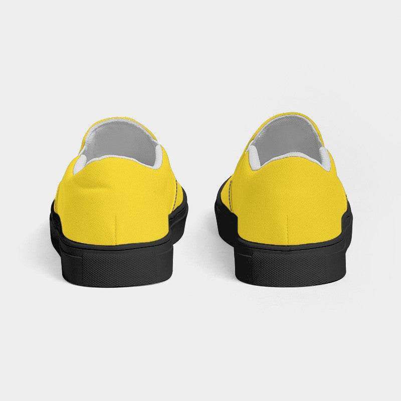 Bright Yellow Women's Slip-On Canvas Sneakers (LY3-BR-ME) - Back