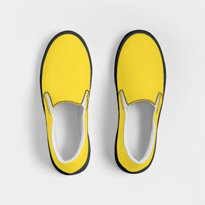 Bright Yellow Women's Slip-On Canvas Sneakers (LY3-BR-ME) - Top