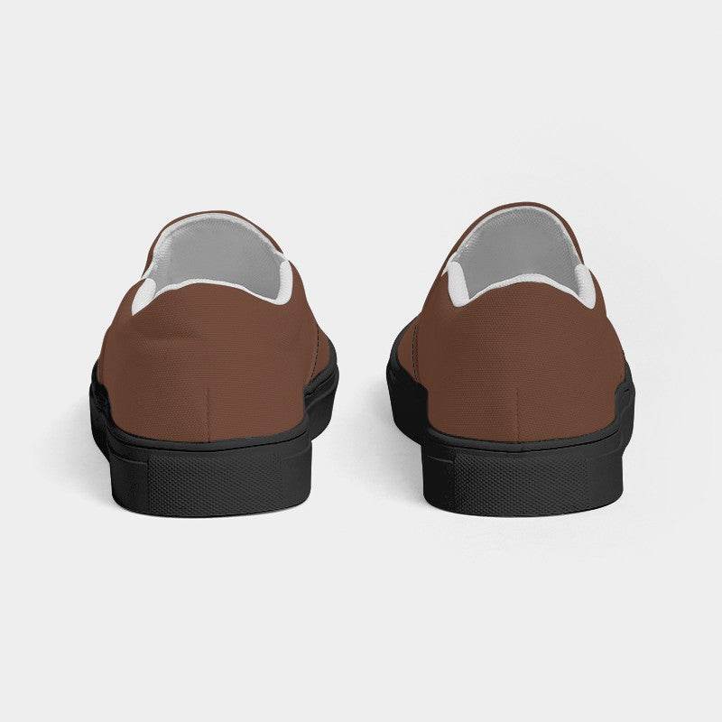 Bronze Copper Women's Slip-On Canvas Sneakers (OR2-FM-MD) - Back