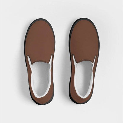 Bronze Copper Women's Slip-On Canvas Sneakers (OR2-FM-MD) - Top