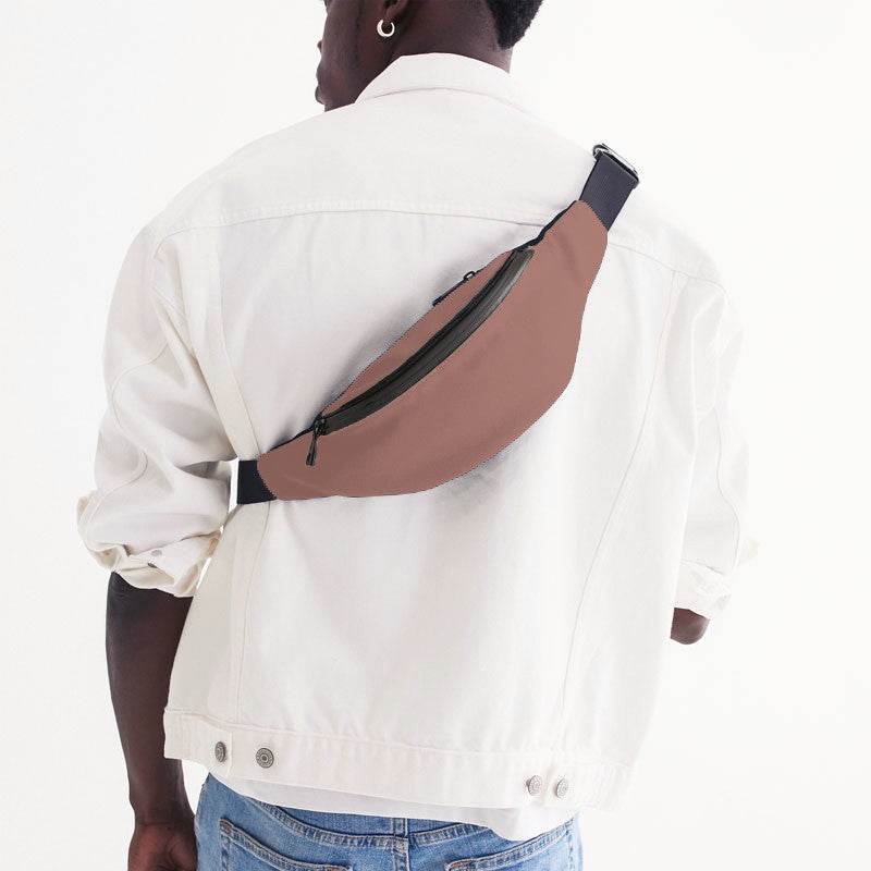Brown-Pink Belt Bag (R-FM-ML) - Man Back