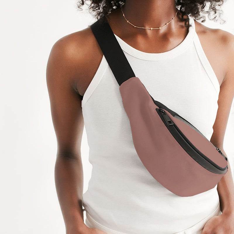 Brown-Pink Belt Bag (R-FM-ML) - Woman Front CloseUp