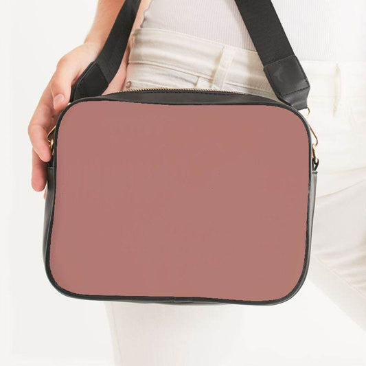 Brown-Pink Crossbody Bag (R-FM-ML) - Woman Front CloseUp