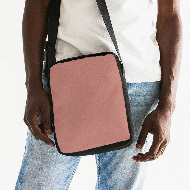 Brown-Pink Messenger Pouch (R-FM-ML) - Man Front CloseUp