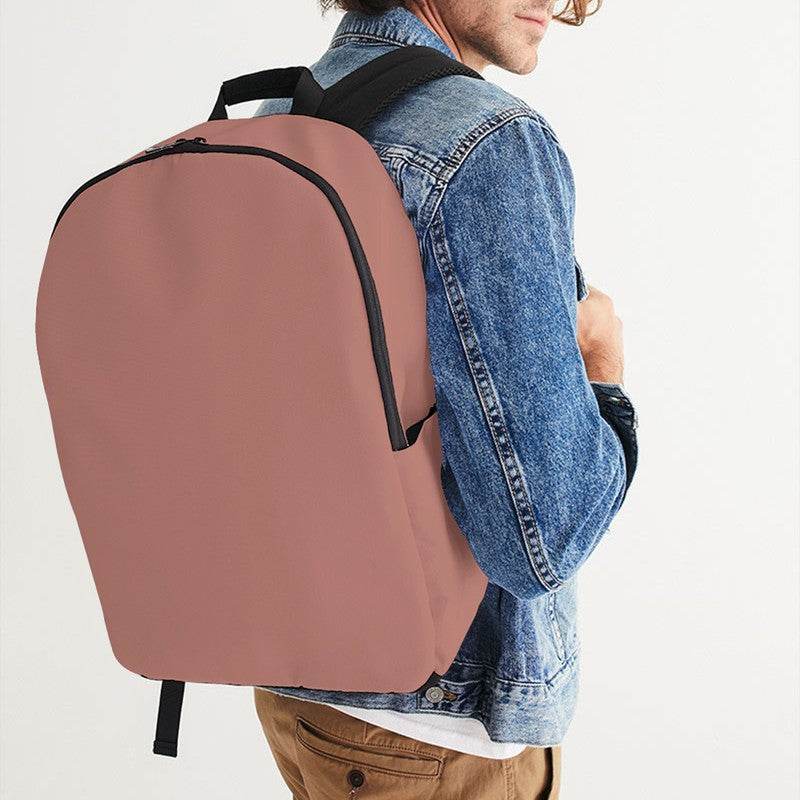 Brown-Pink Waterproof Backpack (R-FM-ML) - Man CloseUp
