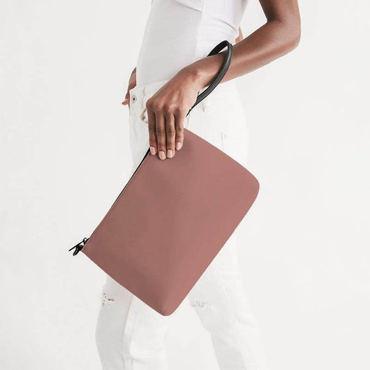 Brown-Pink Zip Pouch (R-FM-ML) - Side Holding