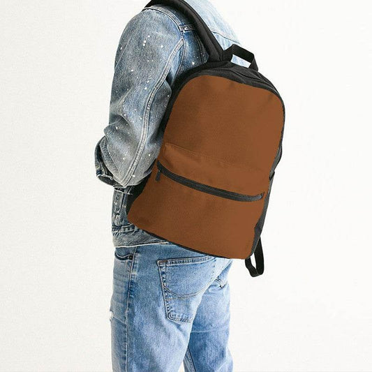 Brown Canvas Backpack (OR1-ME-DE) - Man Back CloseUp