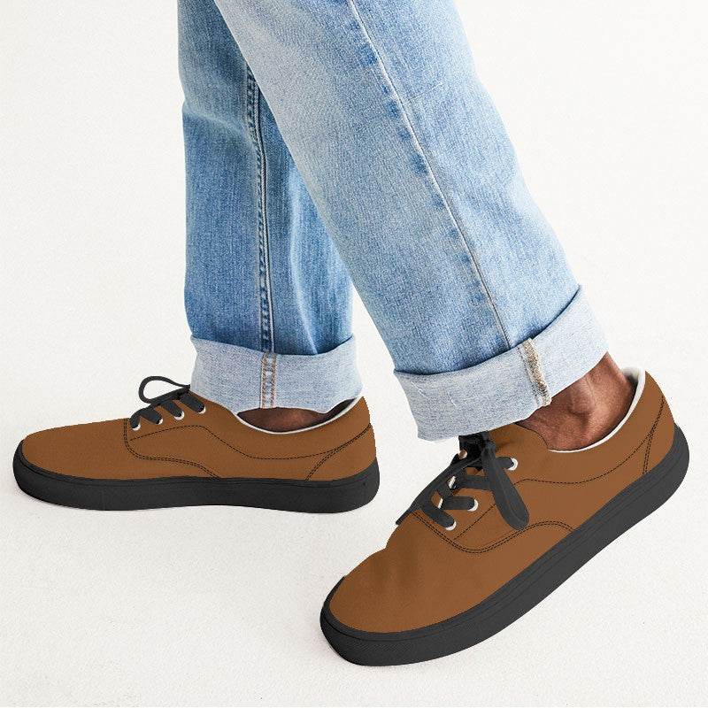 Brown Men's Canvas Sneakers (OR1-ME-DE) - Man CloseUp