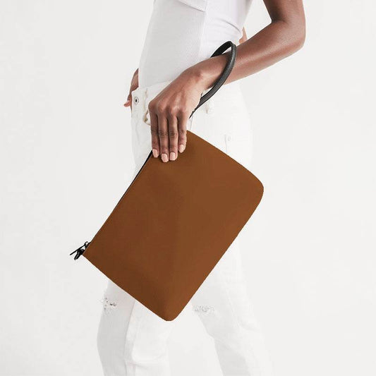 Brown Zip Pouch (OR1-ME-DE) - Side Holding