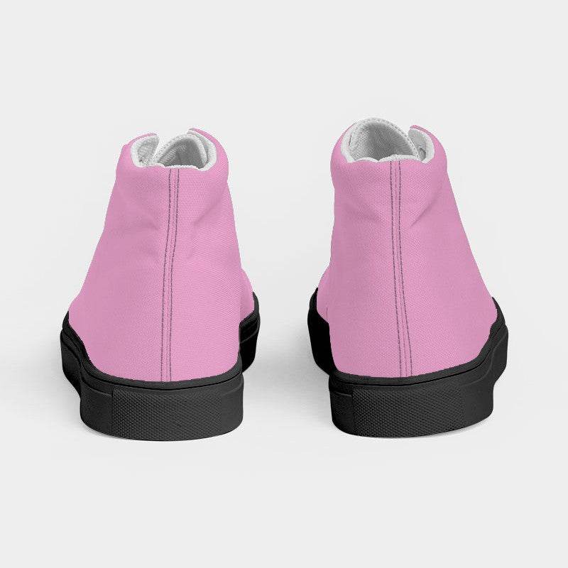 Bubblegum Pink Women's High-Top Canvas Sneakers (PIM2-MU-LI) - Back