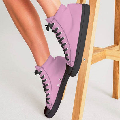 Bubblegum Pink Women's High-Top Canvas Sneakers (PIM2-MU-LI) - Woman CloseUp