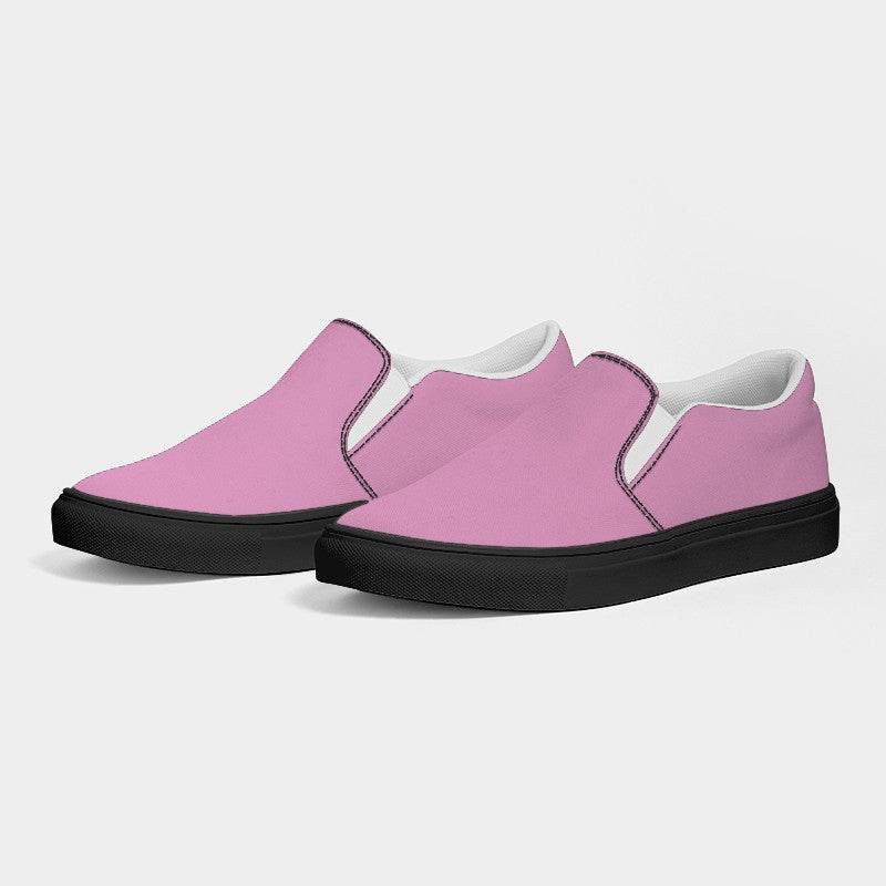 Bubblegum Pink Women's Slip-On Canvas Sneakers (PIM2-MU-LI) - Side 3