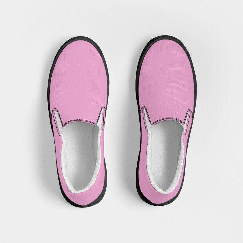 Bubblegum Pink Women's Slip-On Canvas Sneakers (PIM2-MU-LI) - Top