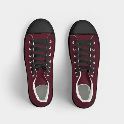 Burgundy Men's High-Top Canvas Sneakers (RPI2-MU-DE) - Top