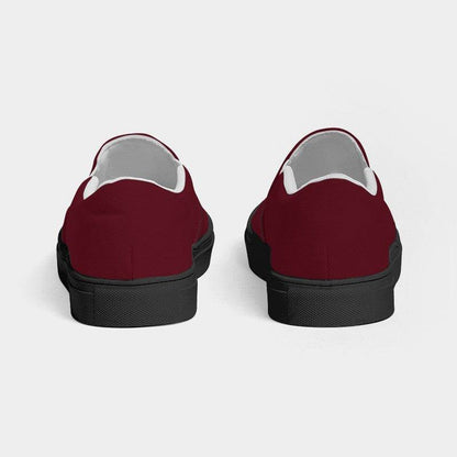 Burgundy Men's Slip-On Canvas Sneakers (RPI2-MU-DE) - Back
