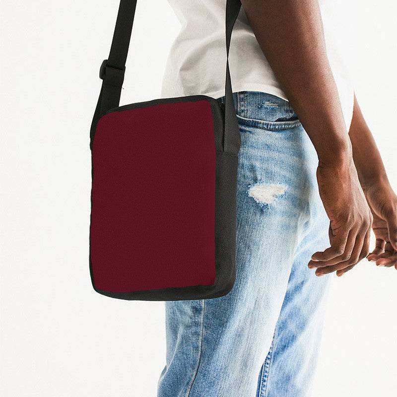 Burgundy Messenger Pouch (RPI2-MU-DE) - Man Side CloseUp