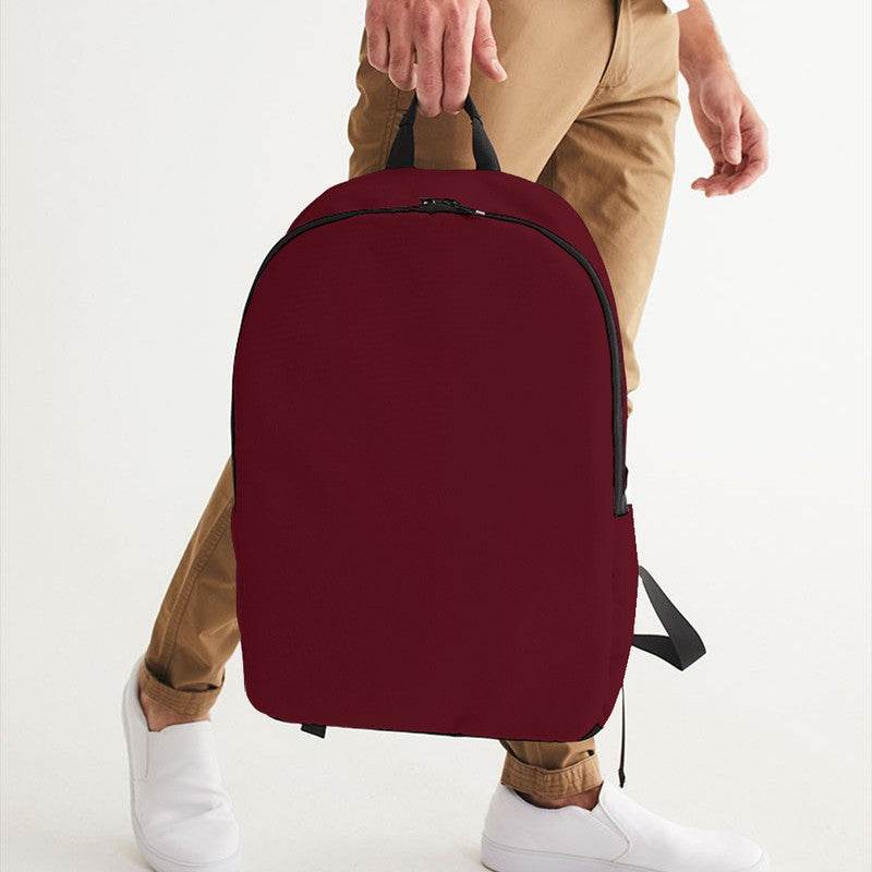 Burgundy Waterproof Backpack (RPI2-MU-DE) - Man Holding CloseUp