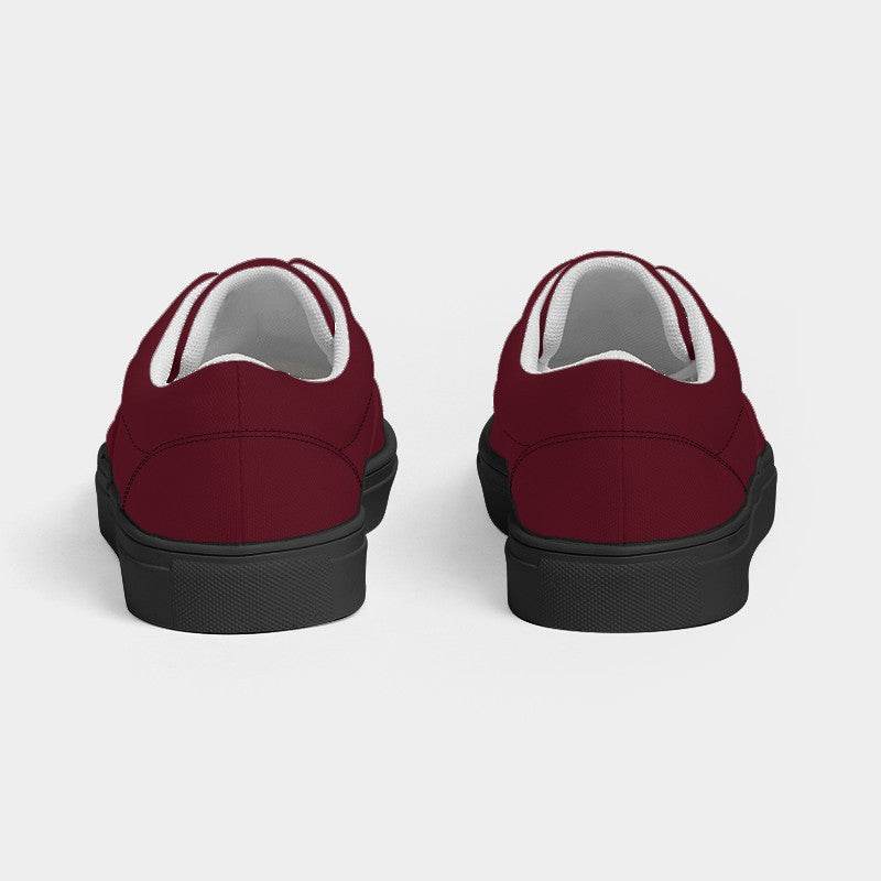 Burgundy Women's Canvas Sneakers (RPI2-MU-DE) - Back