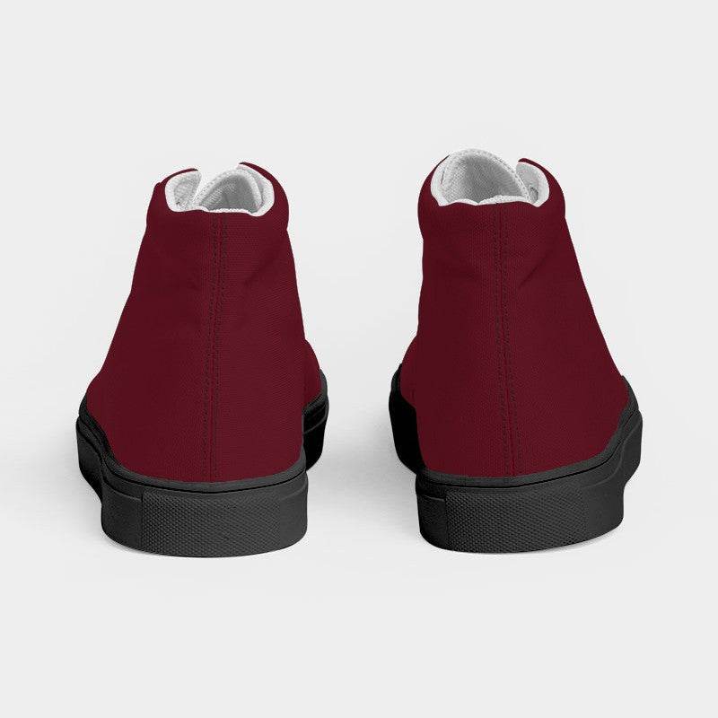 Burgundy Women's High-Top Canvas Sneakers (RPI2-MU-DE) - Back