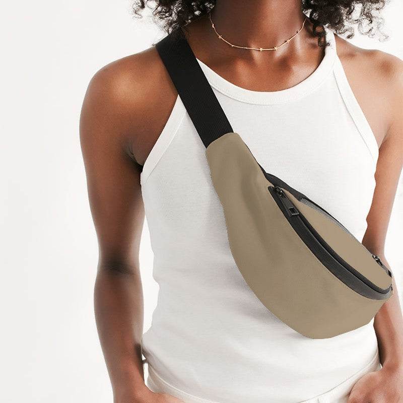 Burlap Belt Bag (YO2-FM-ML) - Woman Front CloseUp