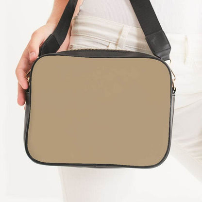 Burlap Crossbody Bag (YO2-FM-ML) - Woman Front CloseUp
