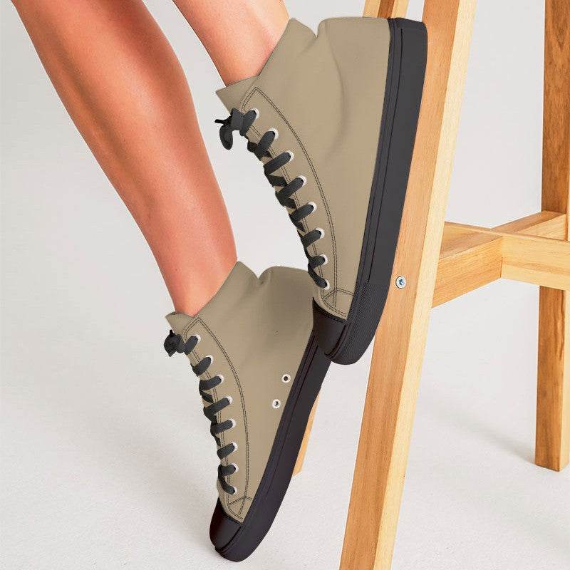 Burlap Women's High-Top Canvas Sneakers (YO2-FM-ML) - Woman CloseUp