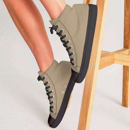 Burlap Women's High-Top Canvas Sneakers (YO2-FM-ML) - Woman CloseUp