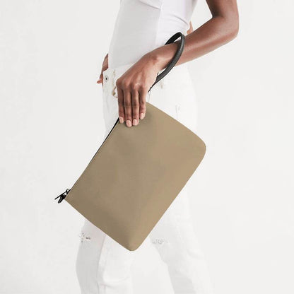 Burlap Zip Pouch (YO2-FM-ML) - Side Holding