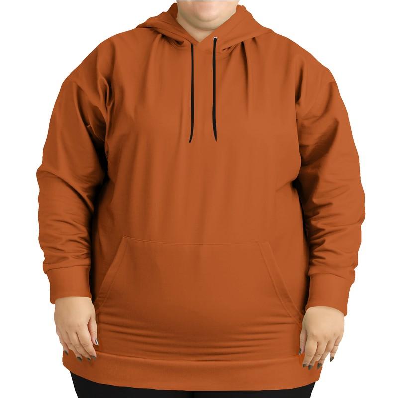 Burnt Orange Hoodie (C0M75Y100K30) - Woman Front PLUS