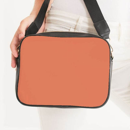 Burnt Sienna Crossbody Bag (OR3-ME-ML) - Woman Front CloseUp