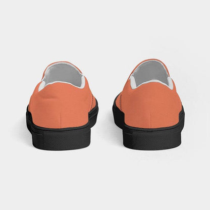 Burnt Sienna Women's Slip-On Canvas Sneakers (OR3-ME-ML) - Back