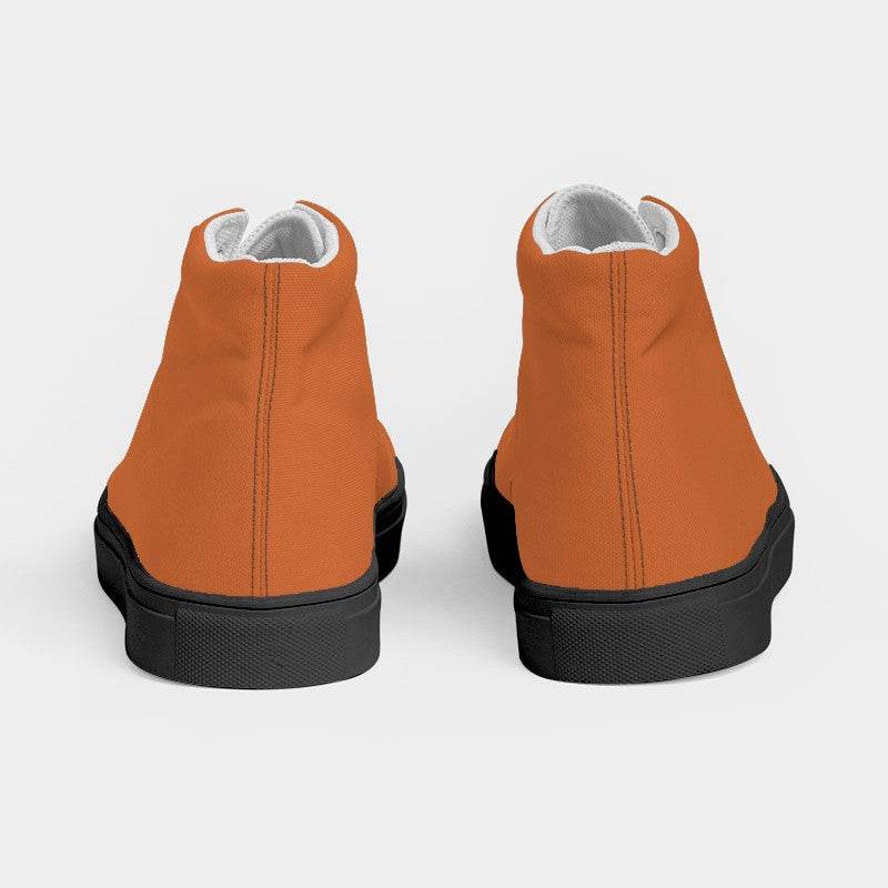 Burnt Women's High-Top Canvas Sneakers (OR2-CL-DE) - Back