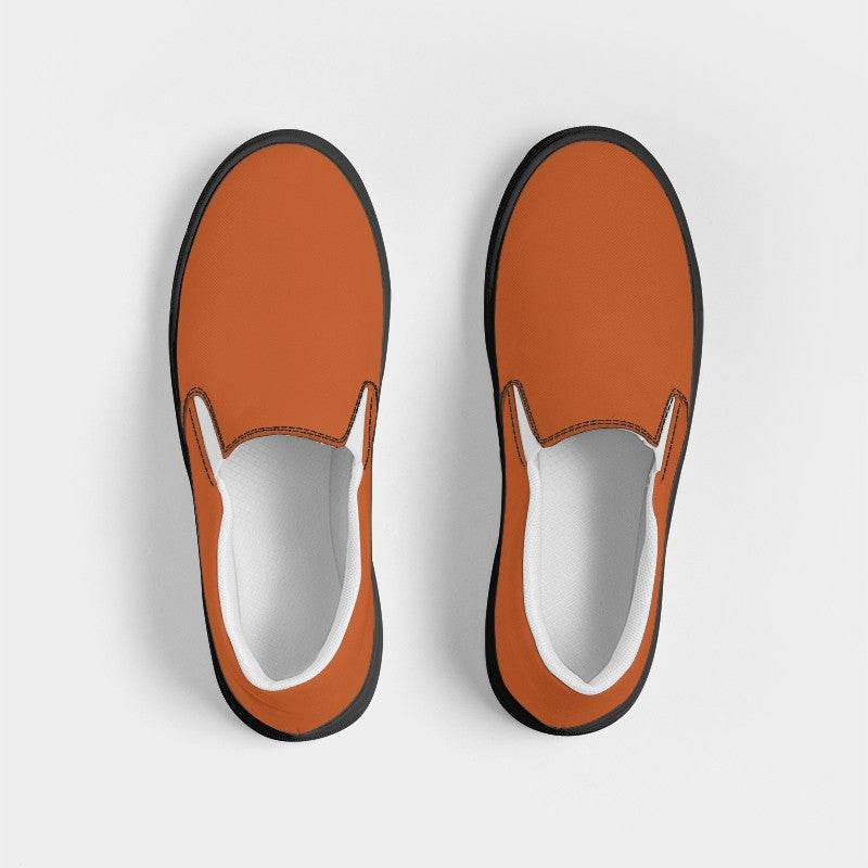 Burnt Women's Slip-On Canvas Sneakers (OR2-CL-DE) - Top