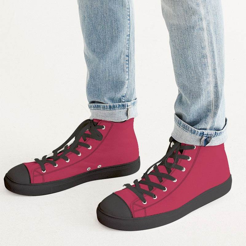 Cardinal Red Men's High-Top Canvas Sneakers (RPI2-CL-DE) - Man CloseUp