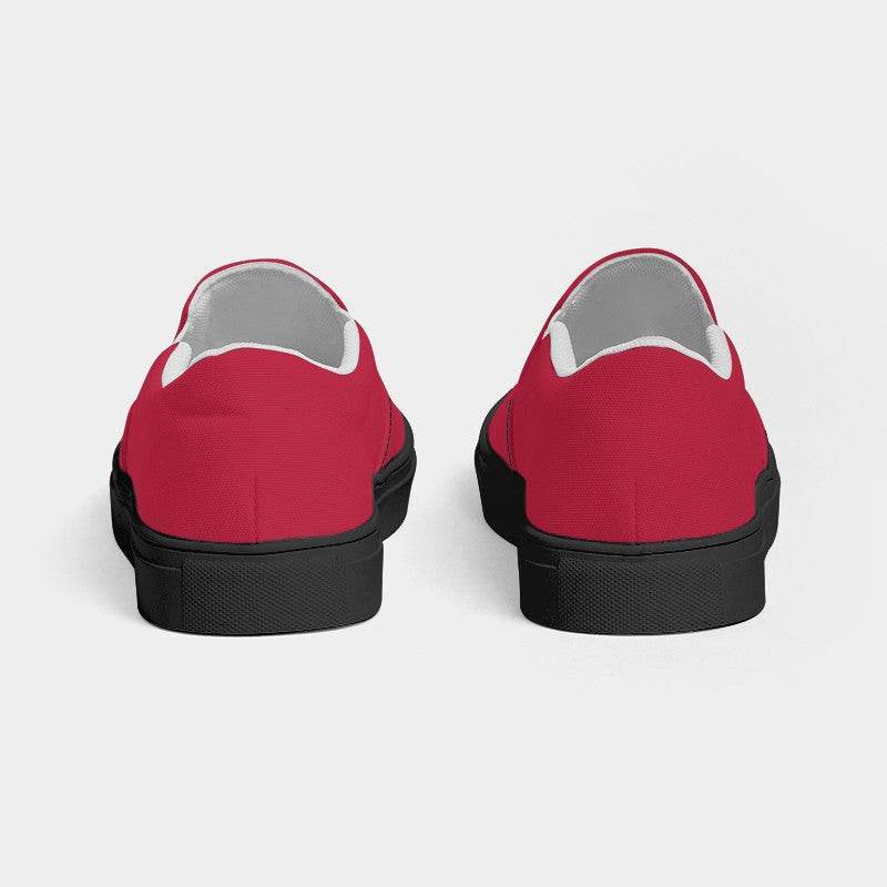 Cardinal Red Women's Slip-On Canvas Sneakers (RPI2-CL-DE) - Back
