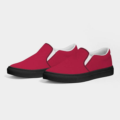 Cardinal Red Women's Slip-On Canvas Sneakers (RPI2-CL-DE) - Side 3