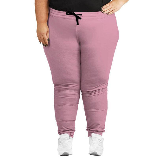 Carnation Pink Joggers PLUS (PI-FM-LG) - Woman Front PLUS