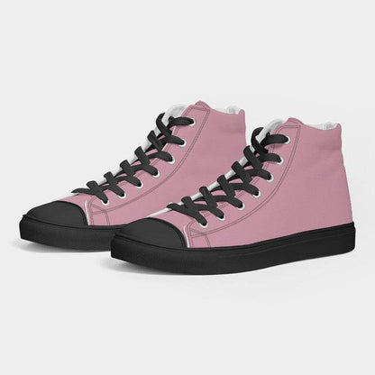 Carnation Pink Women's High-Top Canvas Sneakers (PI-FM-LG) - Side 3