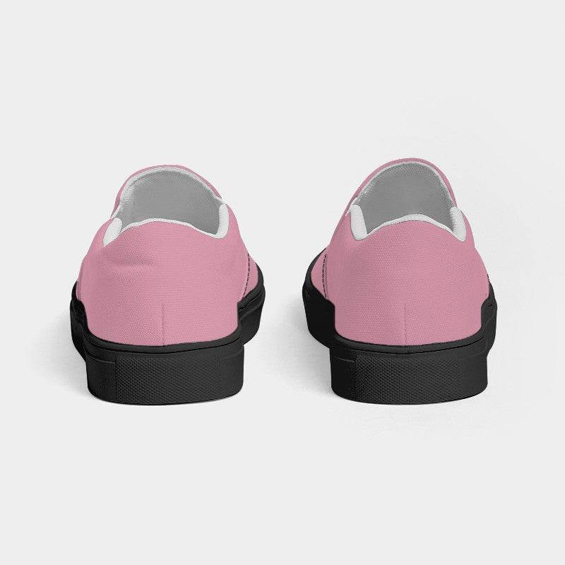Carnation Pink Women's Slip-On Canvas Sneakers (PI-FM-LG) - Back